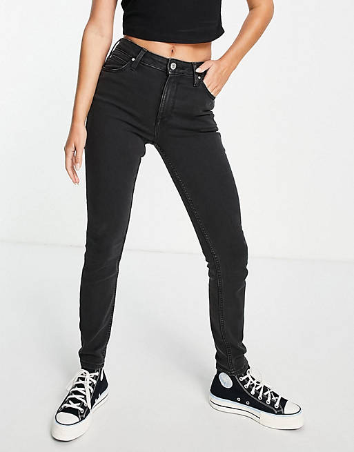 Lee Jeans scarlett high rise skinny jeans in washed black
