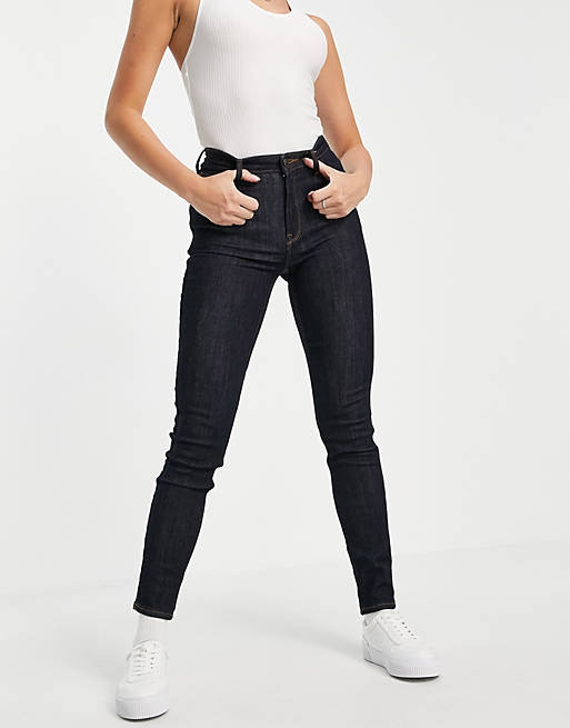 melon Milliard Skrivemaskine Lee Jeans Scarlett high waist jeans in dark blue rinse | ASOS