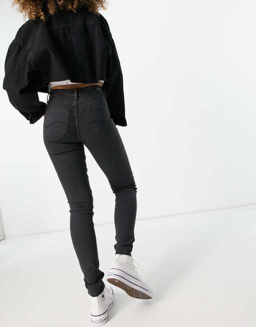 Lee Jeans Scarlett high waisted jeans in washed black