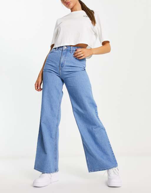 Lee Jeans Stella a line high rise flared jeans in mid wash