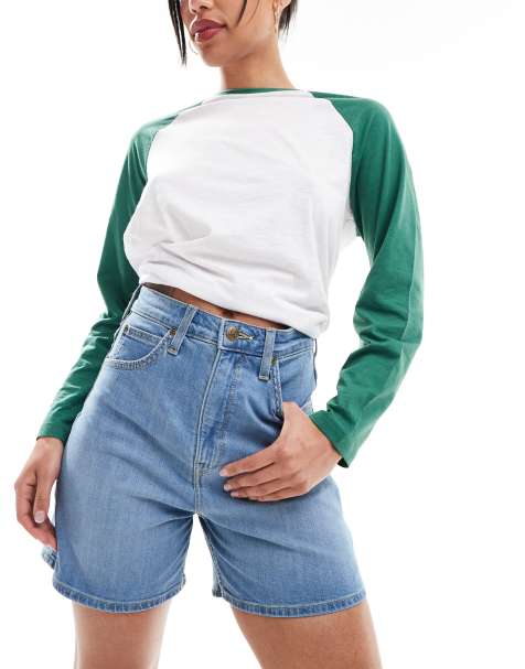 Lee Jeans - Stella - Højtaljede denimshorts i lyseblå - view 1