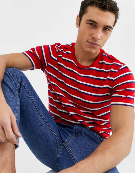 Lee Jeans stripe t-shirt in red - view 1