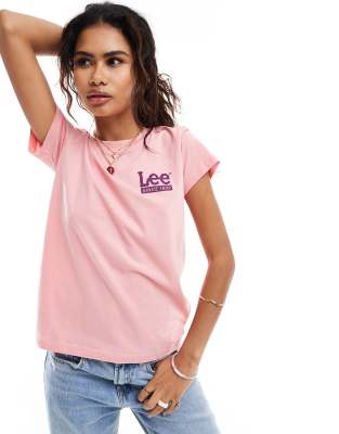 Lee Jeans - T-Shirt in Hellrosa mit Logo