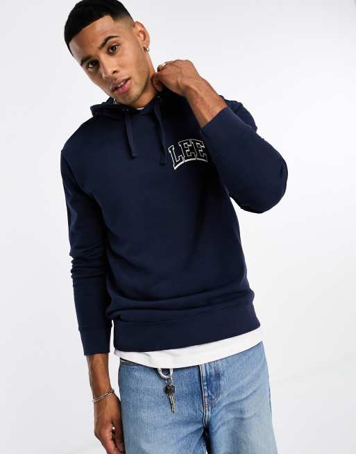 Lee jersey hoodie in navy | ASOS