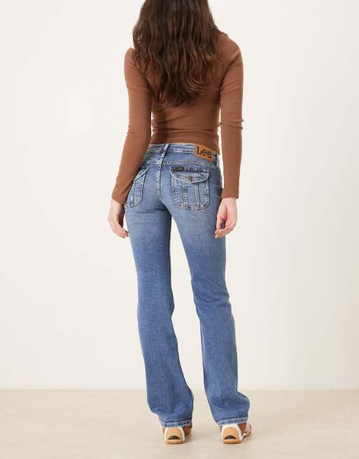 Lee – Jessica – Blekblå bootcut-jeans med bakfickor, 3 av 5