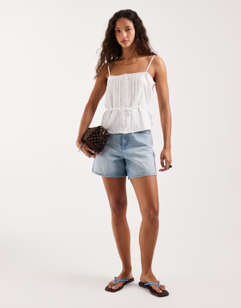 Lee lace trim cami in white - view 1