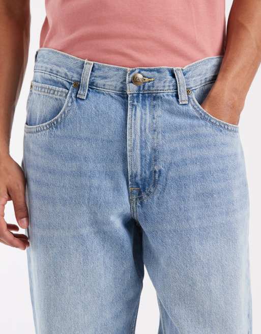 Lee – Ljusblå, tvättade jeans med vida ben, 5 av 5