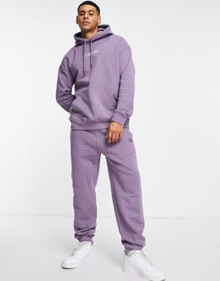 Lee logo badge cotton cuffed joggers in washed purple - LILAC