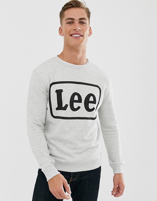 Lee logo crew neck sweatshirt in grey