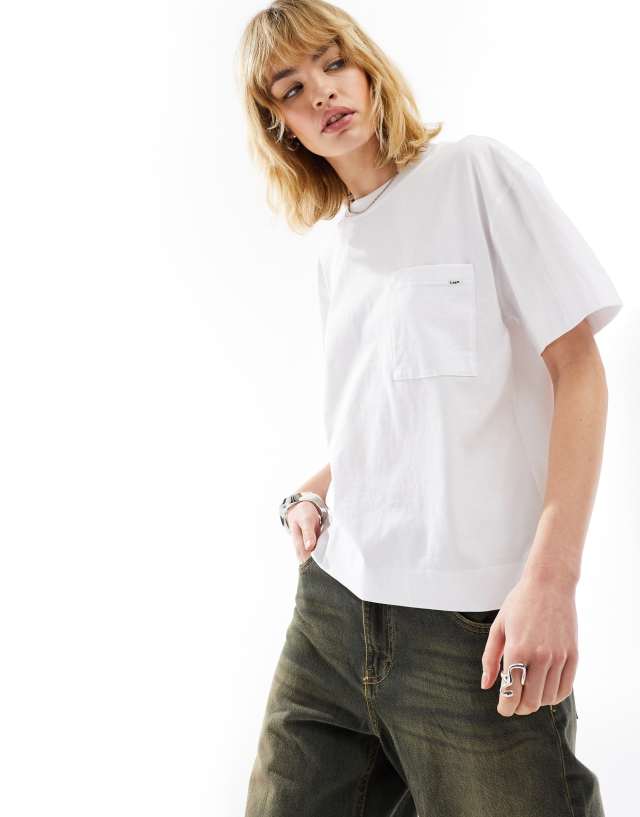 Lee - logo pocket t-shirt in white