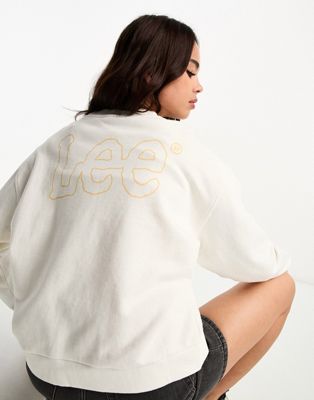Lee logo sweatshirt in off white
