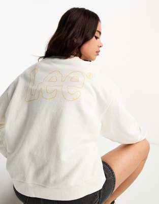 Lee Jeans Lee logo sweatshirt in off white