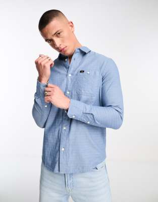 Lee long sleeve  shirt in light blue - ASOS Price Checker