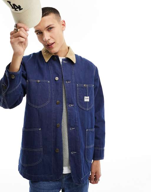 Men's denim shop work jacket