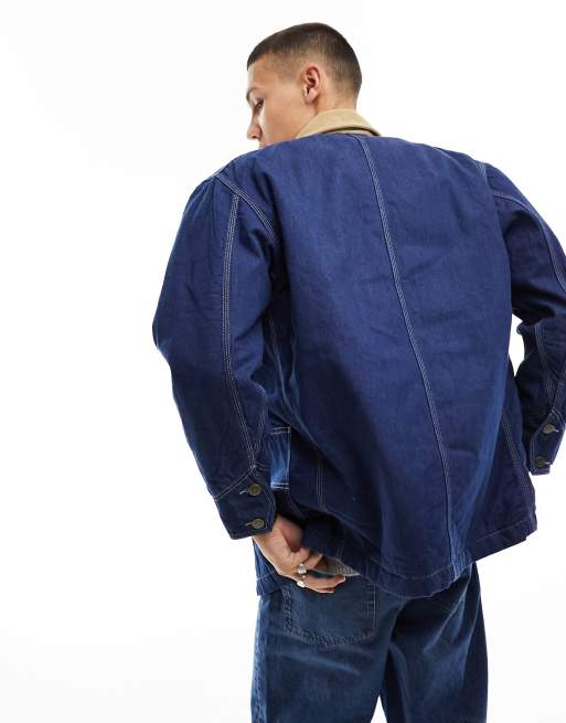 Lee loose loco denim workwear jacket in rinse dark wash