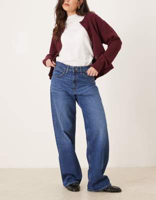 Lee Loose Wide Leg Jeans In Blue