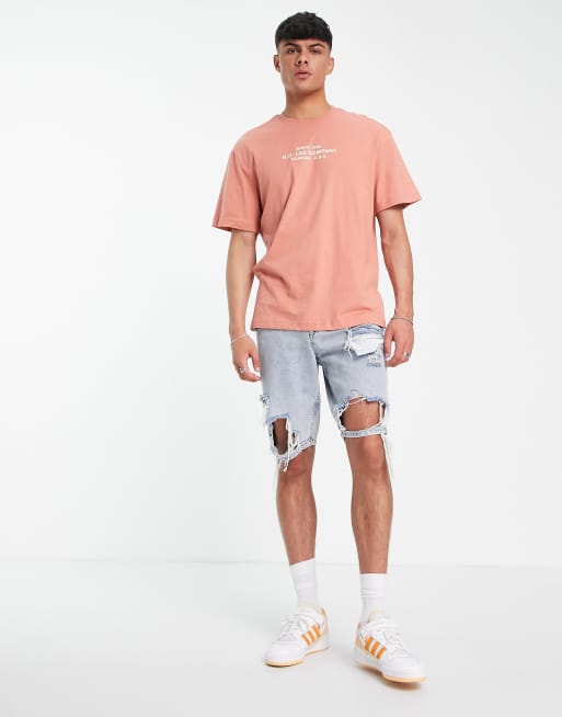 Lee - Losvallend T-shirt met logo in het midden en op de rug in rode wassing, 3 van 4