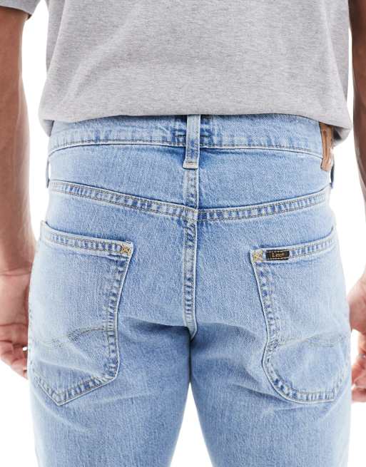 Lee – Luke – Ljusblå, tvättade, avsmalnande jeans med smal passform, 4 av 5