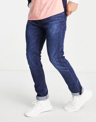 Lee Luke slim tapered fit jeans in dark wash - NAVY
