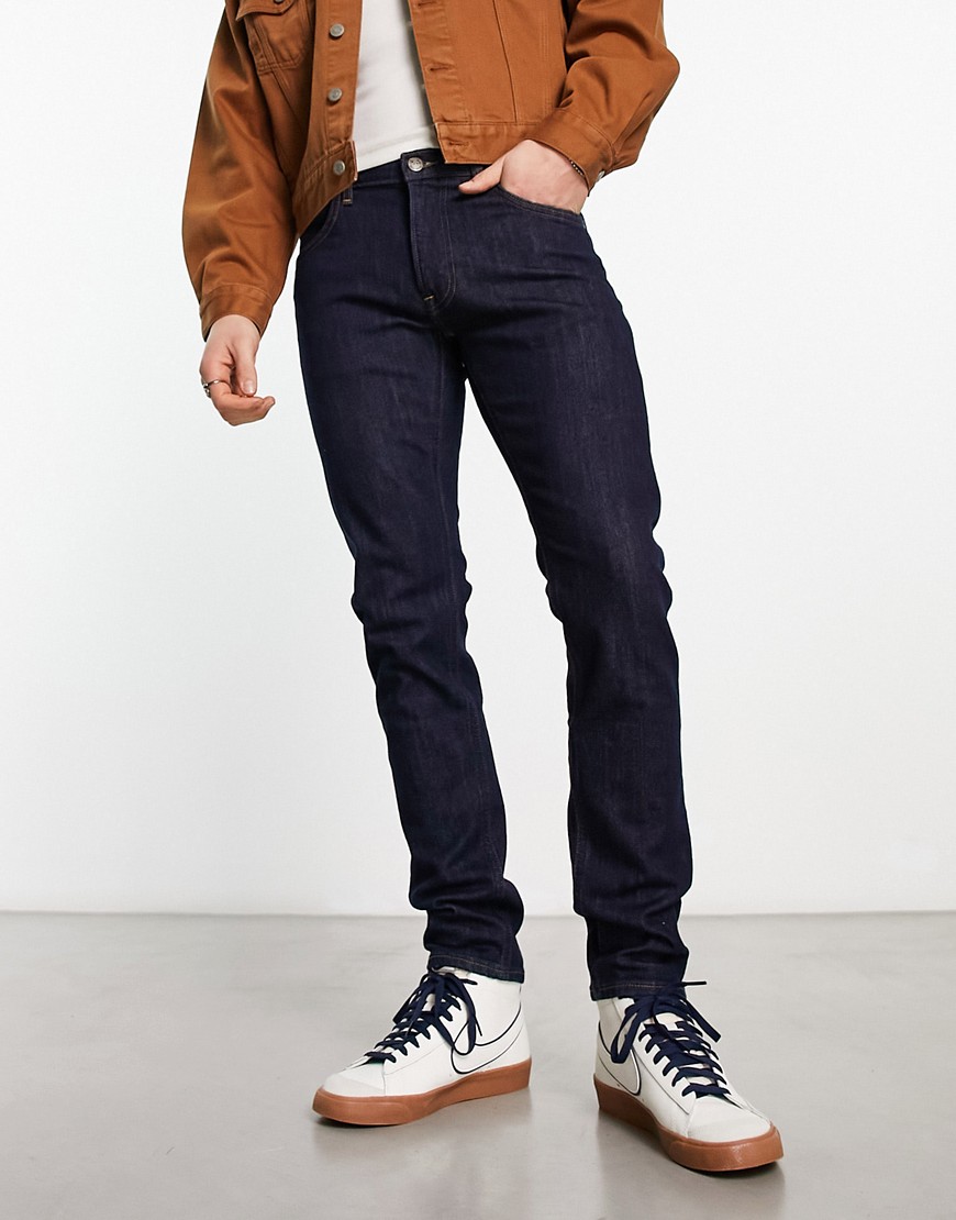 Lee Luke slim tapered fit jeans in dark rinse wash-Navy
