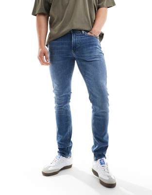 Lee Lee Luke slim tapered fit jeans in highland mid wash-Blue