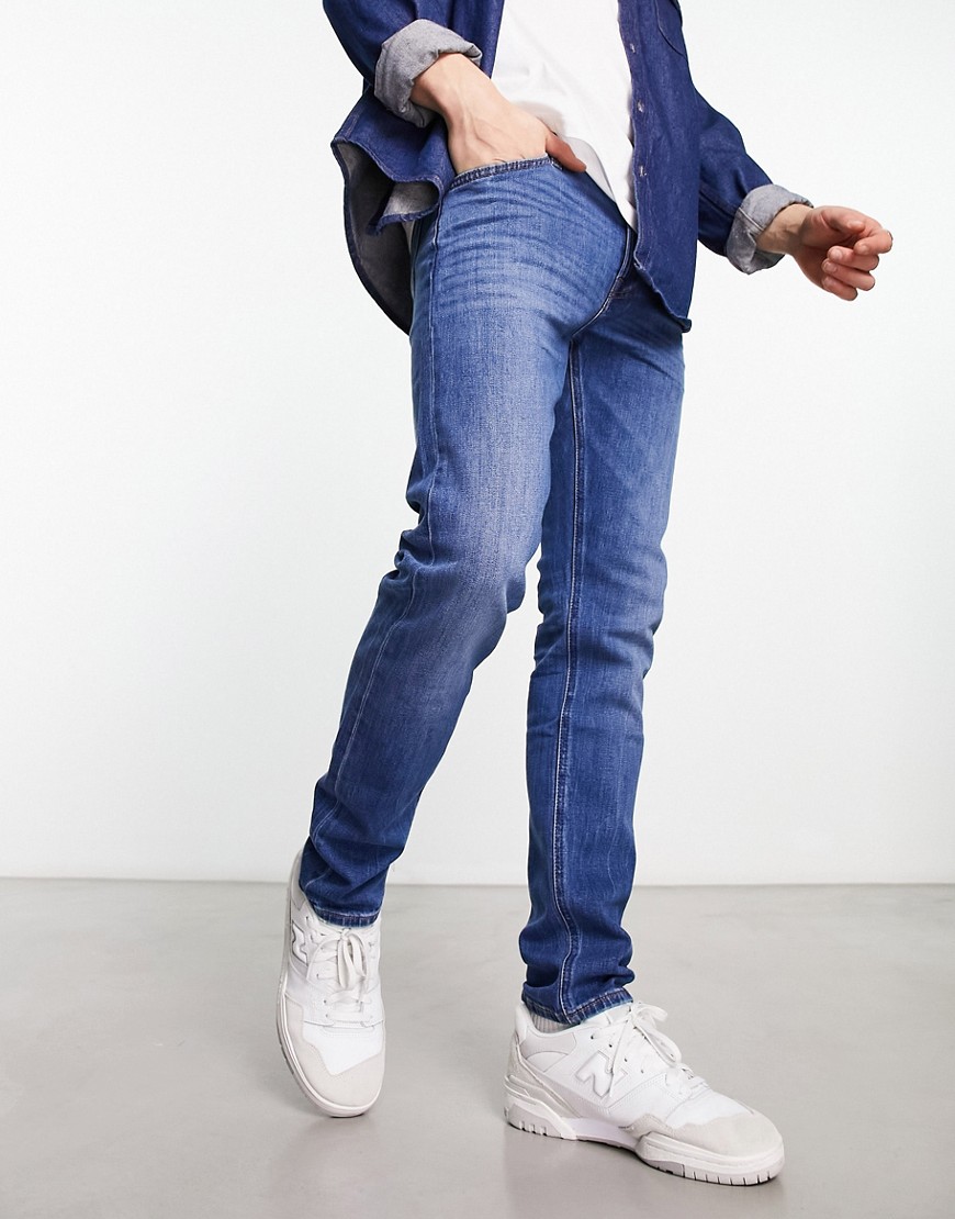 Lee Luke slim tapered fit jeans in mid vintage wash-Blue