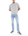 [Lee] Lee Luke slim tapered fit jeans in worn light wash-Blue W34 L32 Typhoon