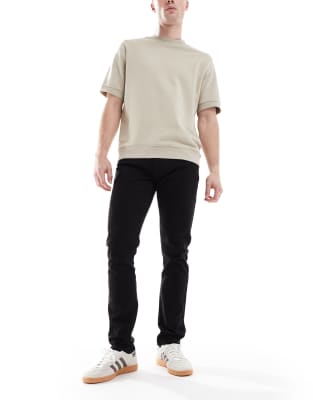 Luke slim tapered jeans in rinsed black