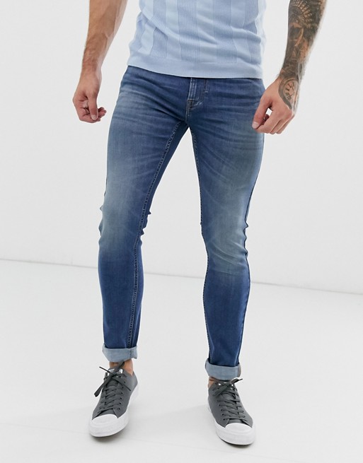Lee Malone skinny fit jean in vintage blue wash