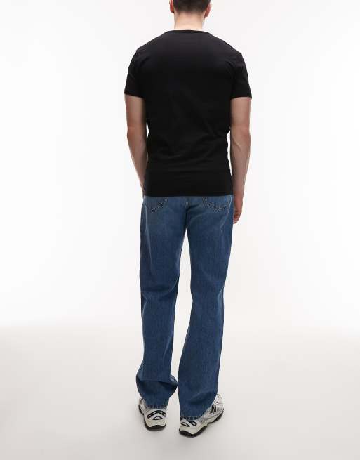 Lee – Mellanblå, tvättade jeans med vida ben, 2 av 5