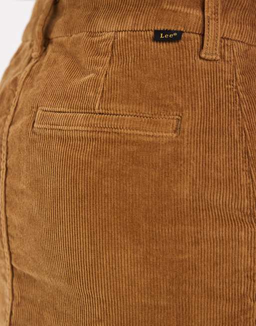Lee minigonna in suede marrone, 2 di 5