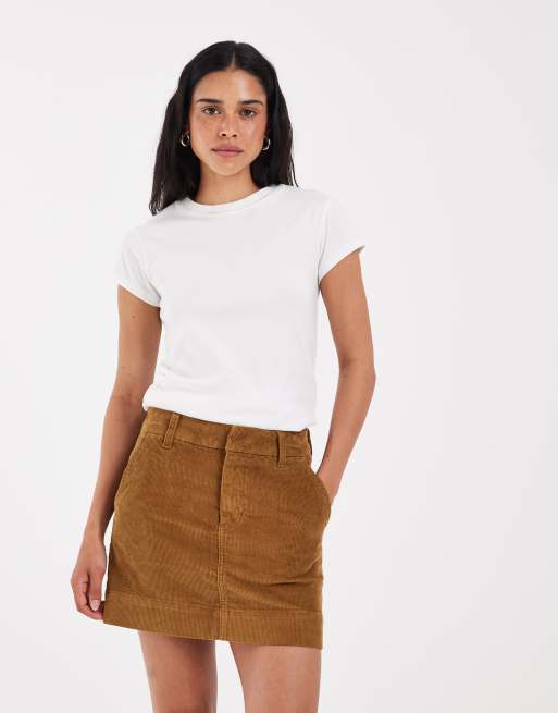 Lee minigonna in suede marrone, 3 di 5