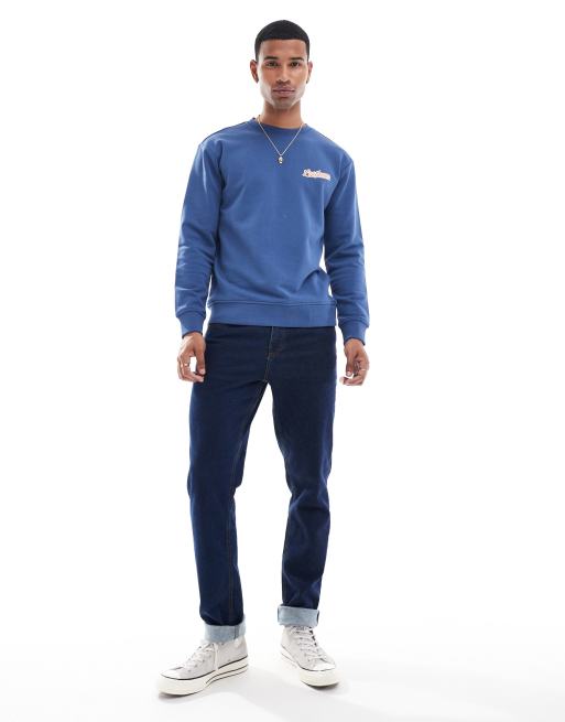 Lee - Mørkeblå sweatshirt med skriftlogo, 3 af 4