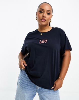 Lee Plus classic logo t-shirt in navy