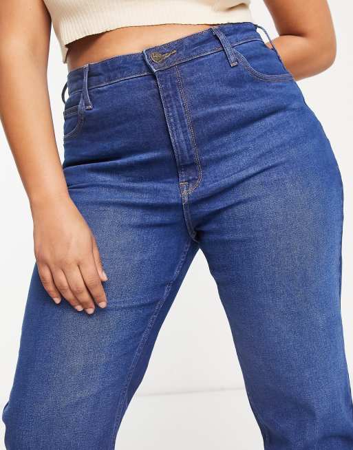 Lee Plus - Jean mom taille haute - Bleu moyen délavé, 3 de 4