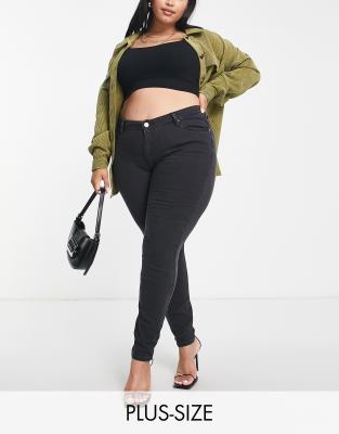 Lee Plus Lee Plus retro skinny jeans in washed black