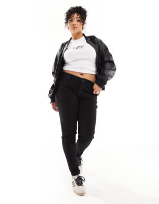 Джинсы-скинни Lee plus scarlett с высокой посадкой черного цвета.