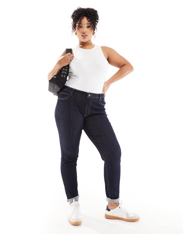 Lee Plus - scarlett high rise skinny jeans in indigo rinse