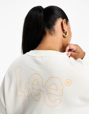 LEE Plus - Sweatshirt in Wollweiß mit Logo