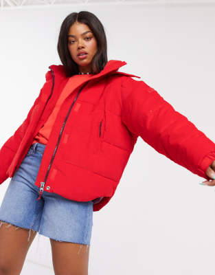 Lee Puffer Jacket in Red | ASOS