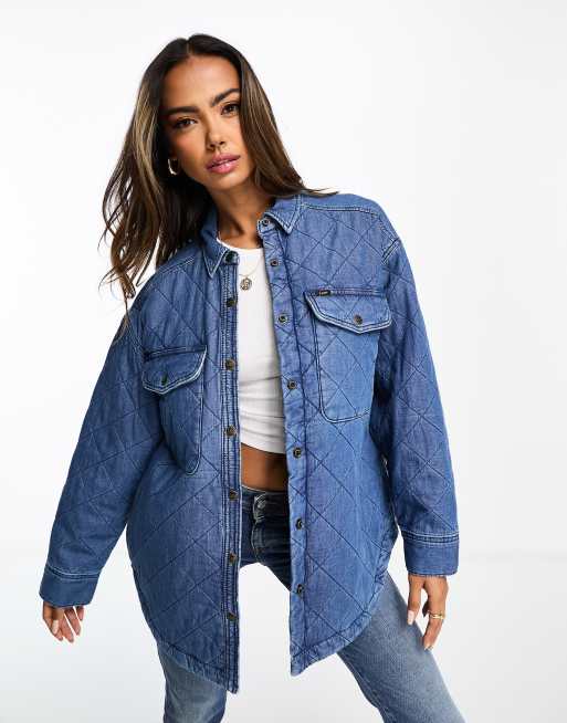 Lee quilted heavyweight denim shacket in blue ASOS - Main Image