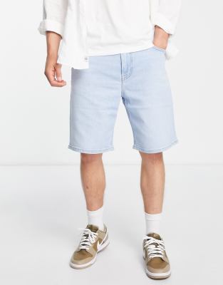 Lee Lee regular fit denim shorts in light wash-Blue