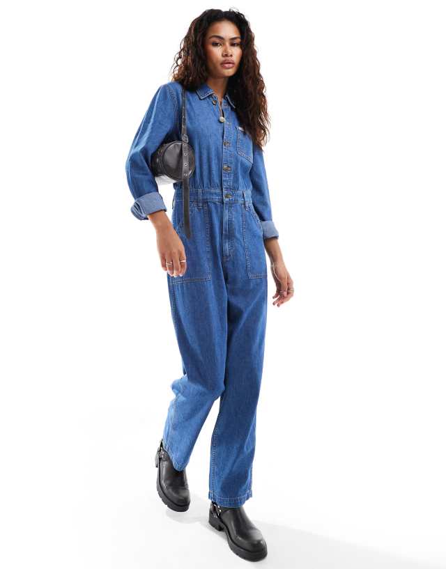 Lee - regular fit denim workwear overalls in blue