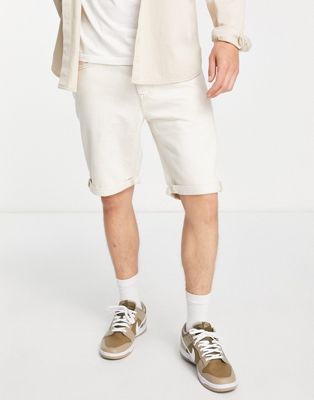 Lee regular fit hemp twill denim shorts in ecru - Click1Get2 On Sale