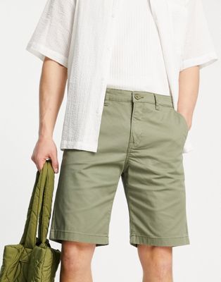 Lee regular fit cotton chino shorts in olive green - DGREEN