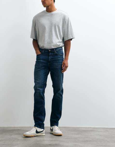 Lee regular fit tapered jeans in dark blue