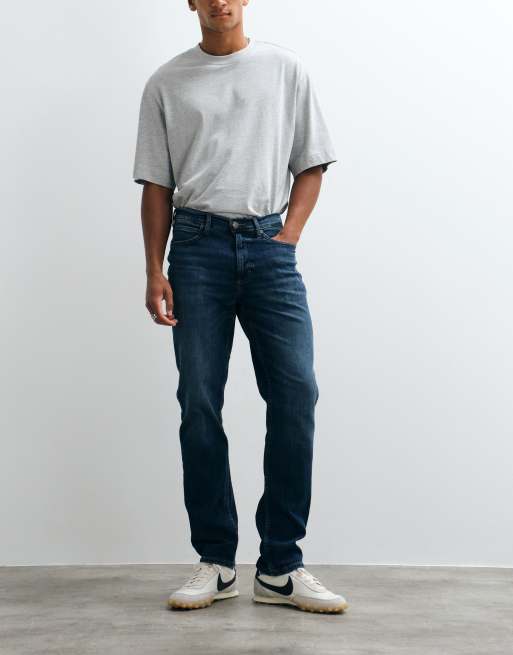 Lee regular fit tapered jeans in dark blue, 5 of 5