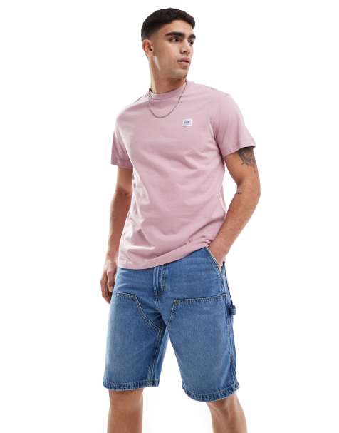 Lee relaxed fit double knee carpenter shorts in mid blue wash - view 1