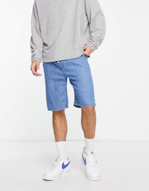 Drawstring denim cheap shorts mens