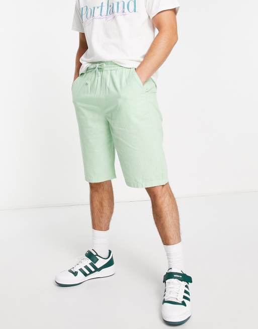 Loose Fit Cotton shorts - Light green - Men